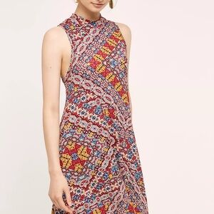Maeve Anthropologie Lilt Swing Dress Size M Boho Printed Trapeze Dress